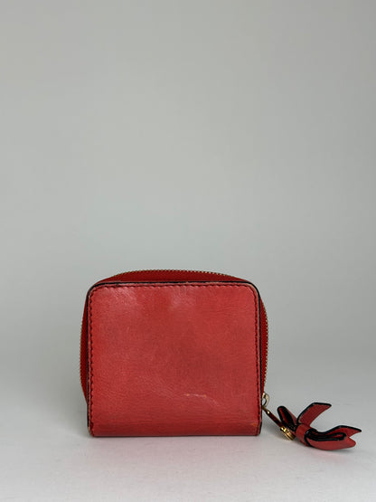 Vintage Chloe Leather Wallet / Card Holder Red