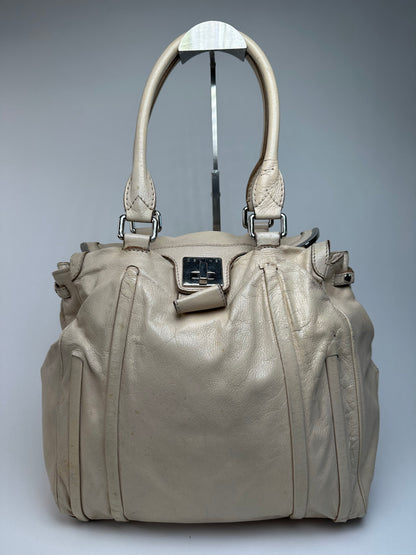 Vintage Celine Paris Leather Handbag Grey
