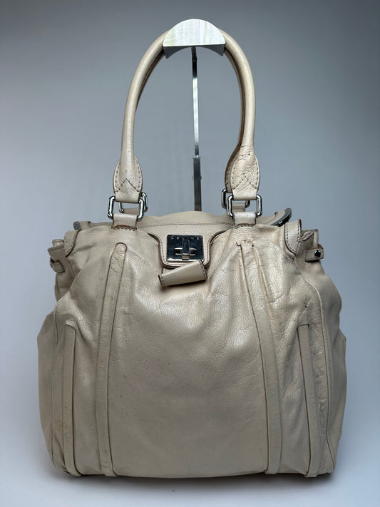 Vintage Celine Paris Leather Handbag Grey