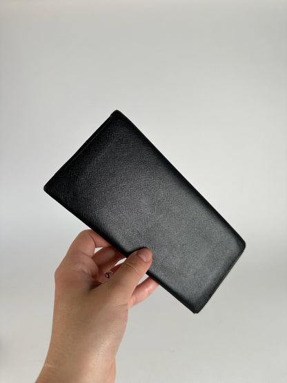 Vintage Burberry Leather ID holder black