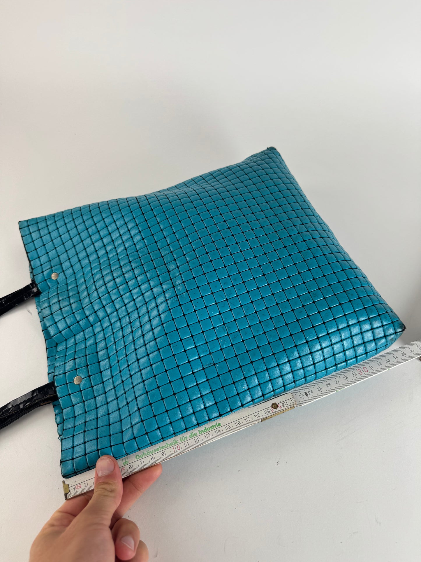 Sac fourre-tout vintage Pleats Please Issey Miyake bleu noir