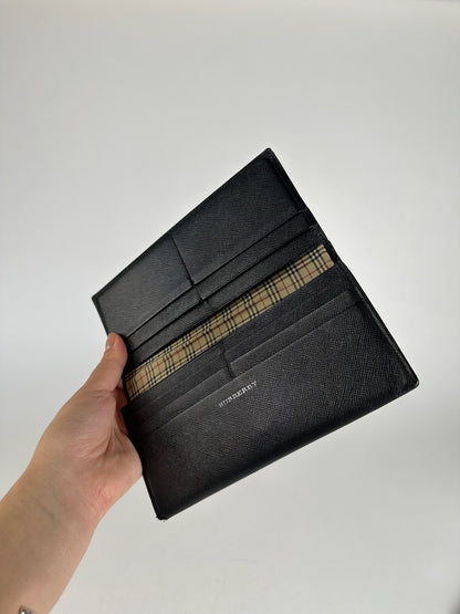 Vintage Burberry Leather ID holder black