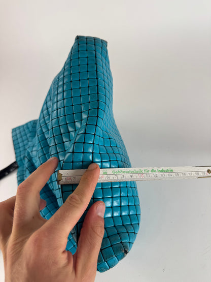 Sac fourre-tout vintage Pleats Please Issey Miyake bleu noir