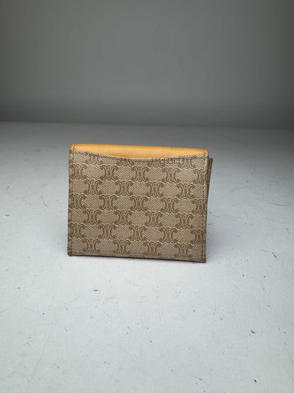 Vintage Celine Paris Leather Purse beige Yellow