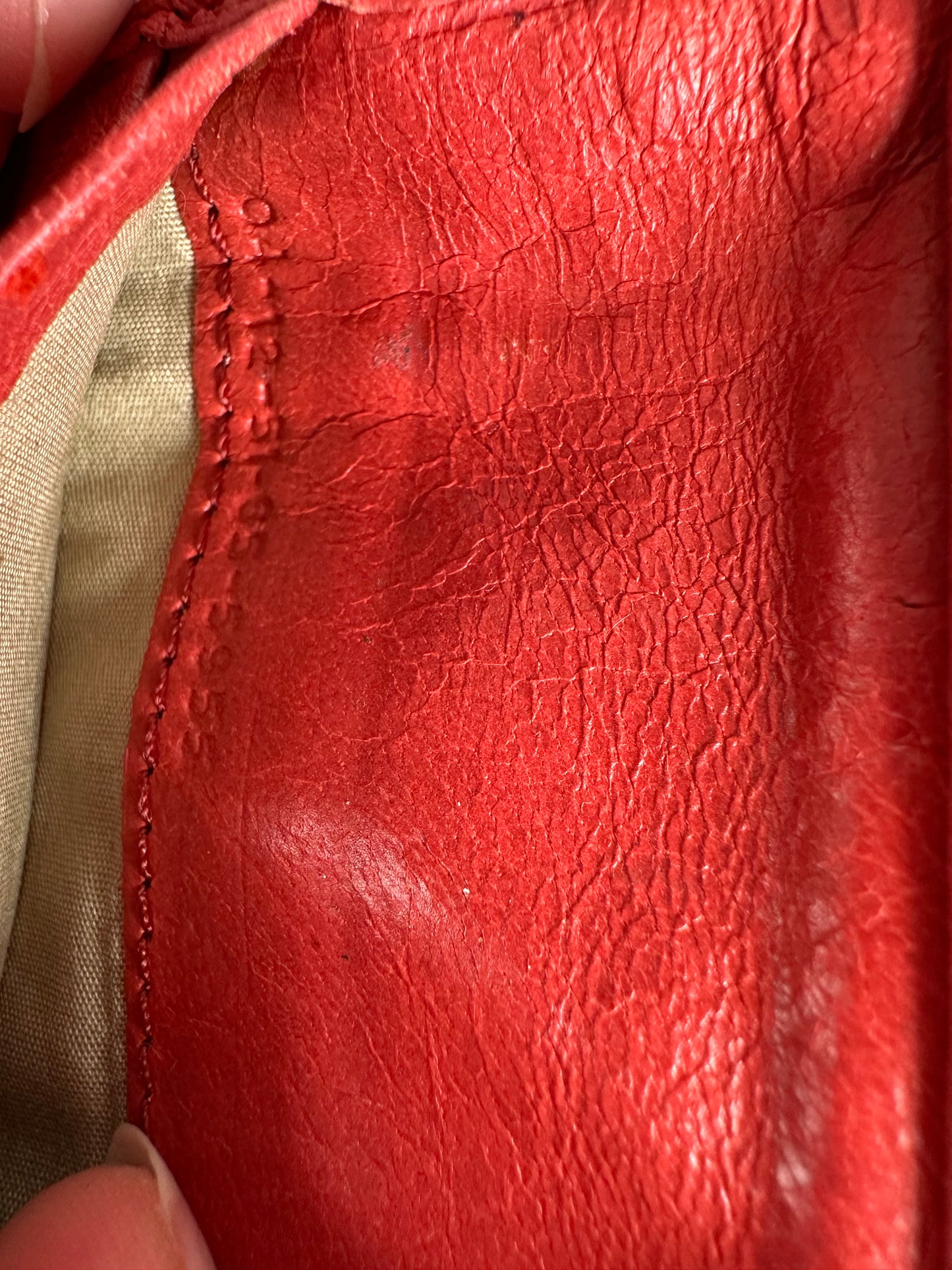 Vintage Chloe Leather Wallet / Card Holder Red