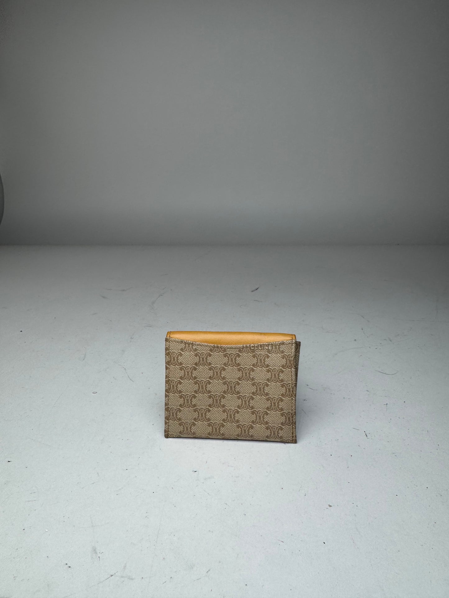 Vintage Celine Paris Leather Purse beige Yellow