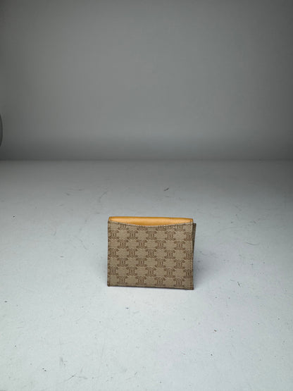 Vintage Celine Paris Leather Purse beige Yellow