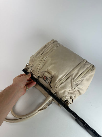 Vintage Celine Paris Leather Handbag Grey