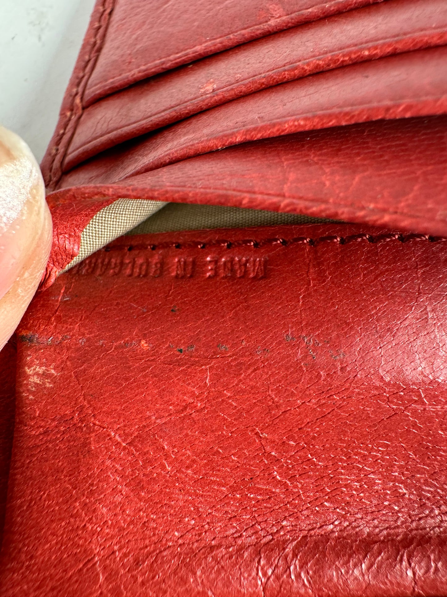 Vintage Chloe Leather Wallet / Card Holder Red