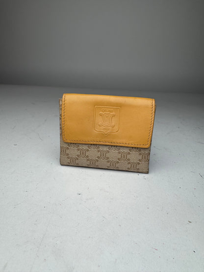 Vintage Celine Paris Leather Purse beige Yellow