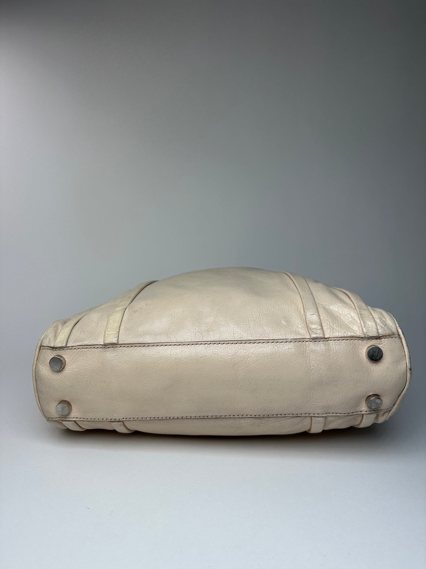 Vintage Celine Paris Leather Handbag Grey