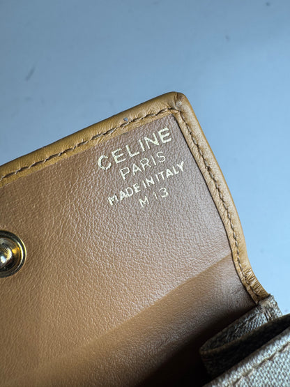 Vintage Celine Paris Leather Purse beige Yellow