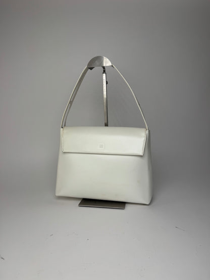 Sac vintage en cuir verni Givenchy blanc