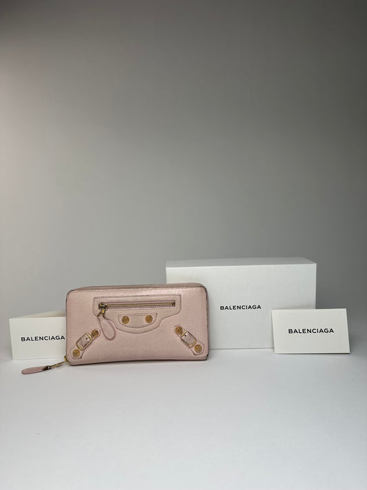 Vintage Balenciaga Leather City Wallet Pink