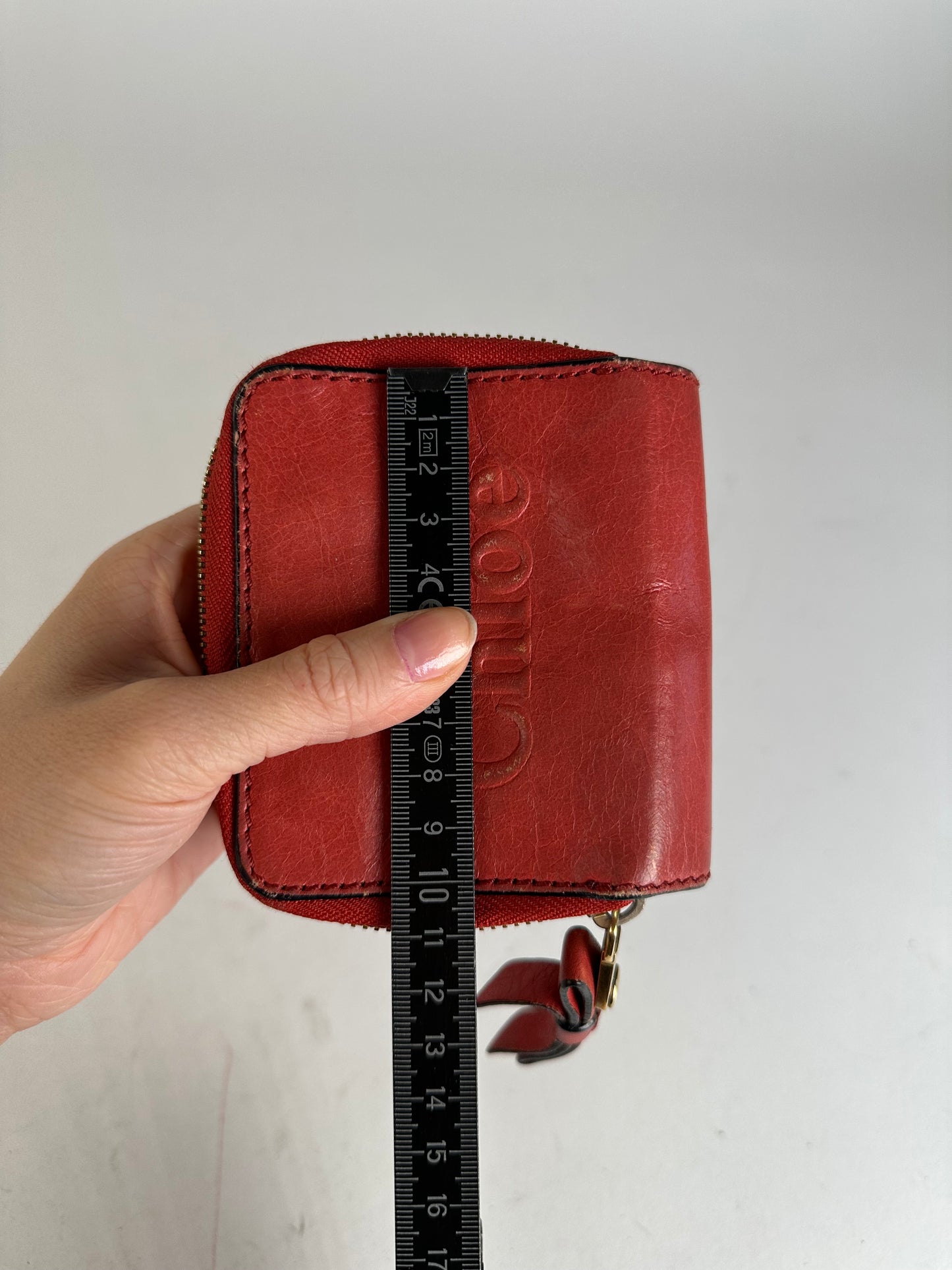 Vintage Chloe Leather Wallet / Card Holder Red