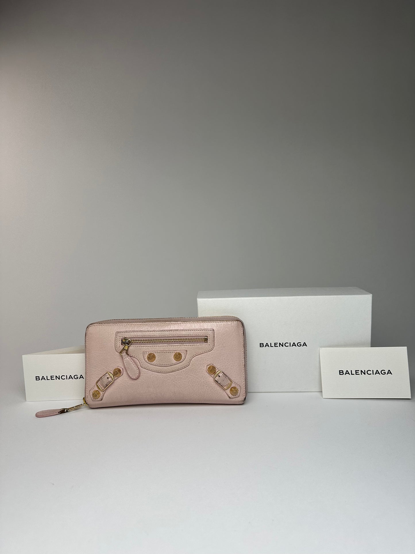 Vintage Balenciaga Leather City Wallet Pink