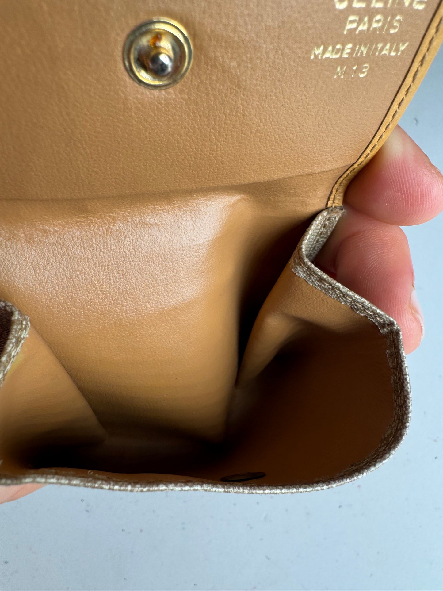 Vintage Celine Paris Leather Purse beige Yellow