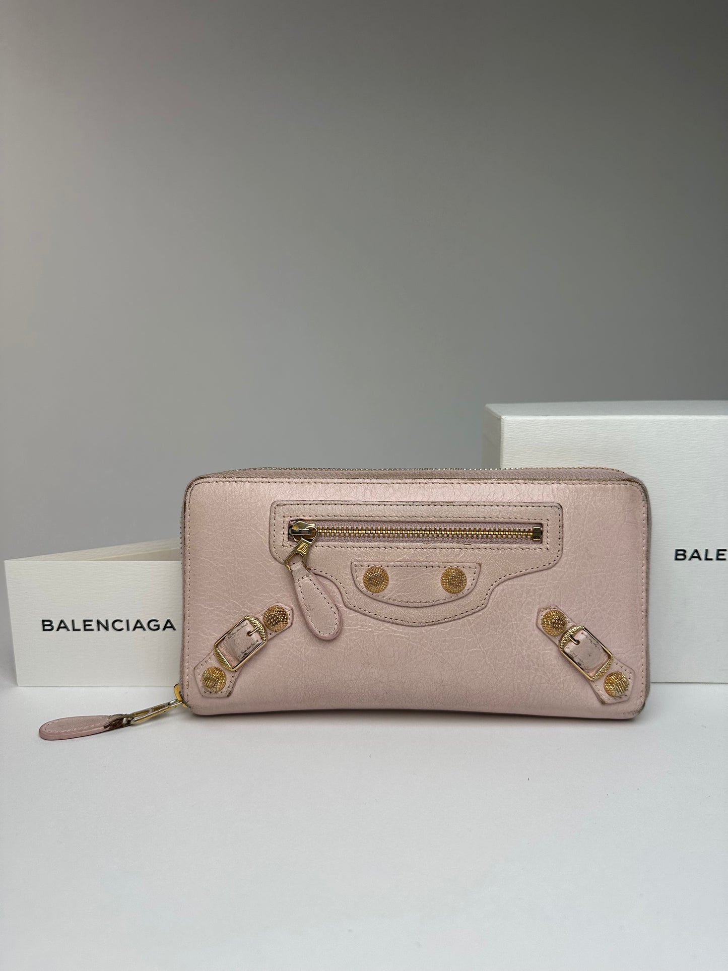 Vintage Balenciaga Leather City Wallet Pink