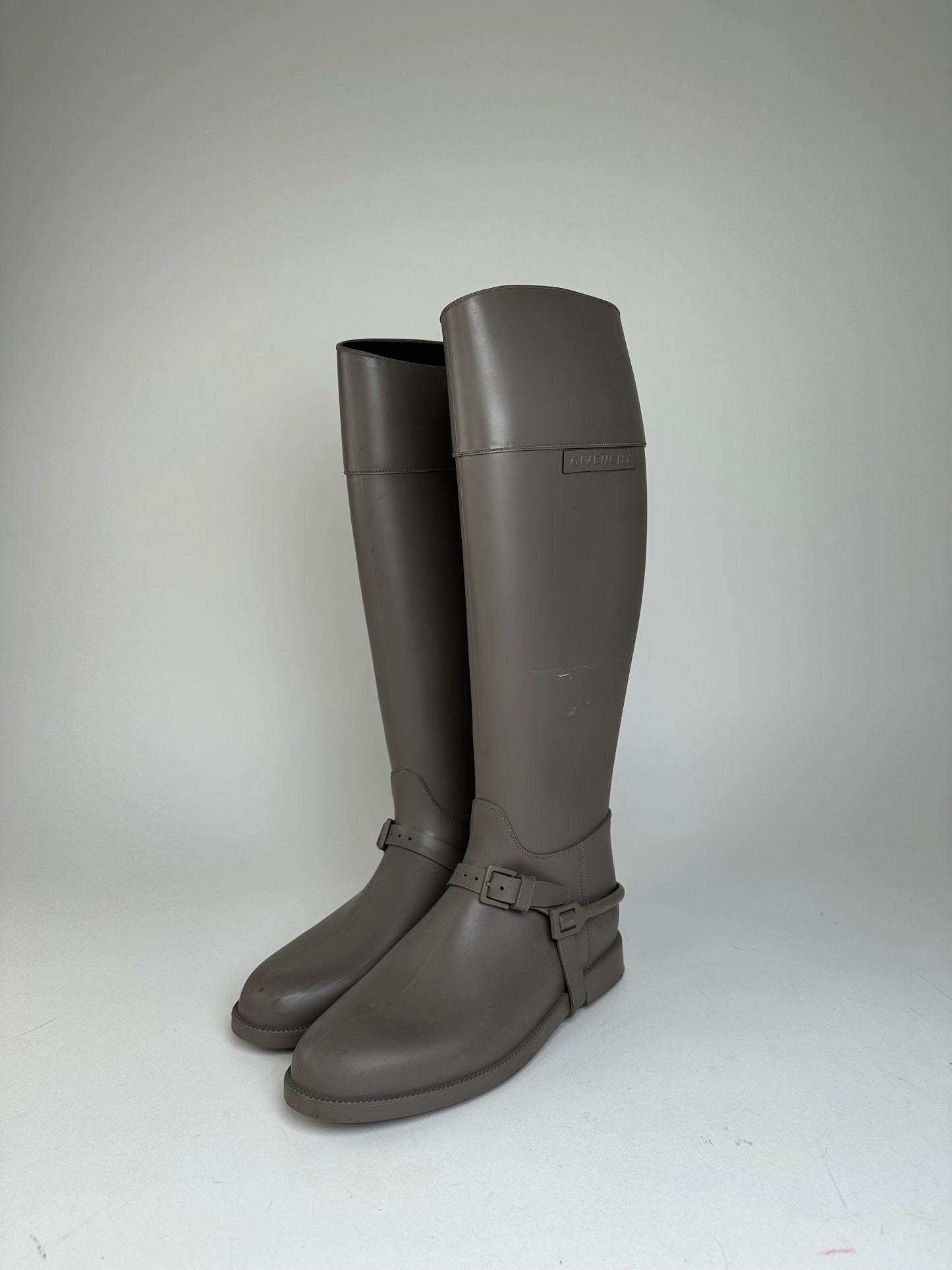 Vintage Givenchy Rubber Riding Boots Taupe EU37