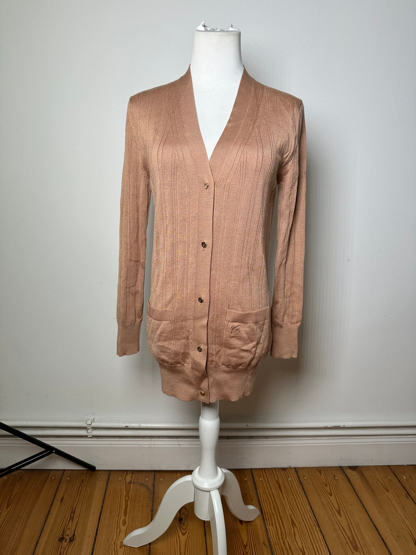 Vintage Chloé Viscose Knit Cardigan Soft Pink XXL