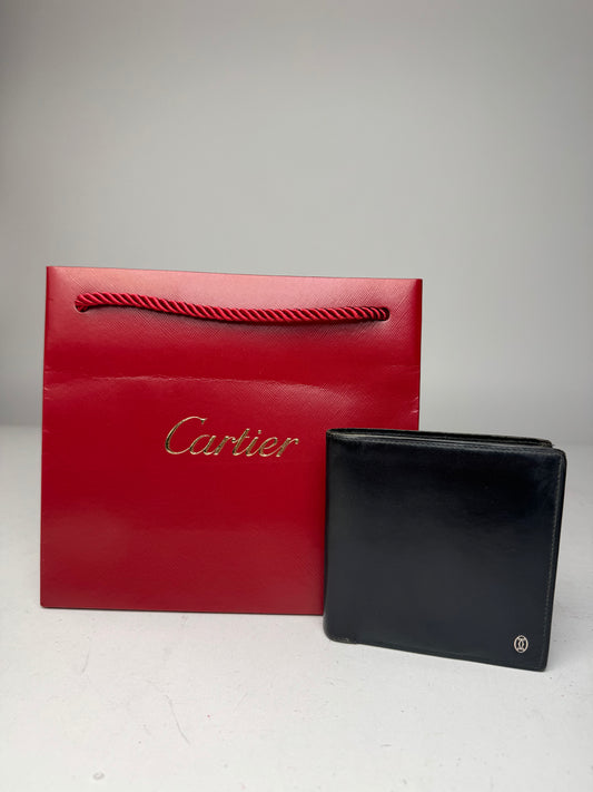 Vintage Cartier Flapable Leather Wallet Black