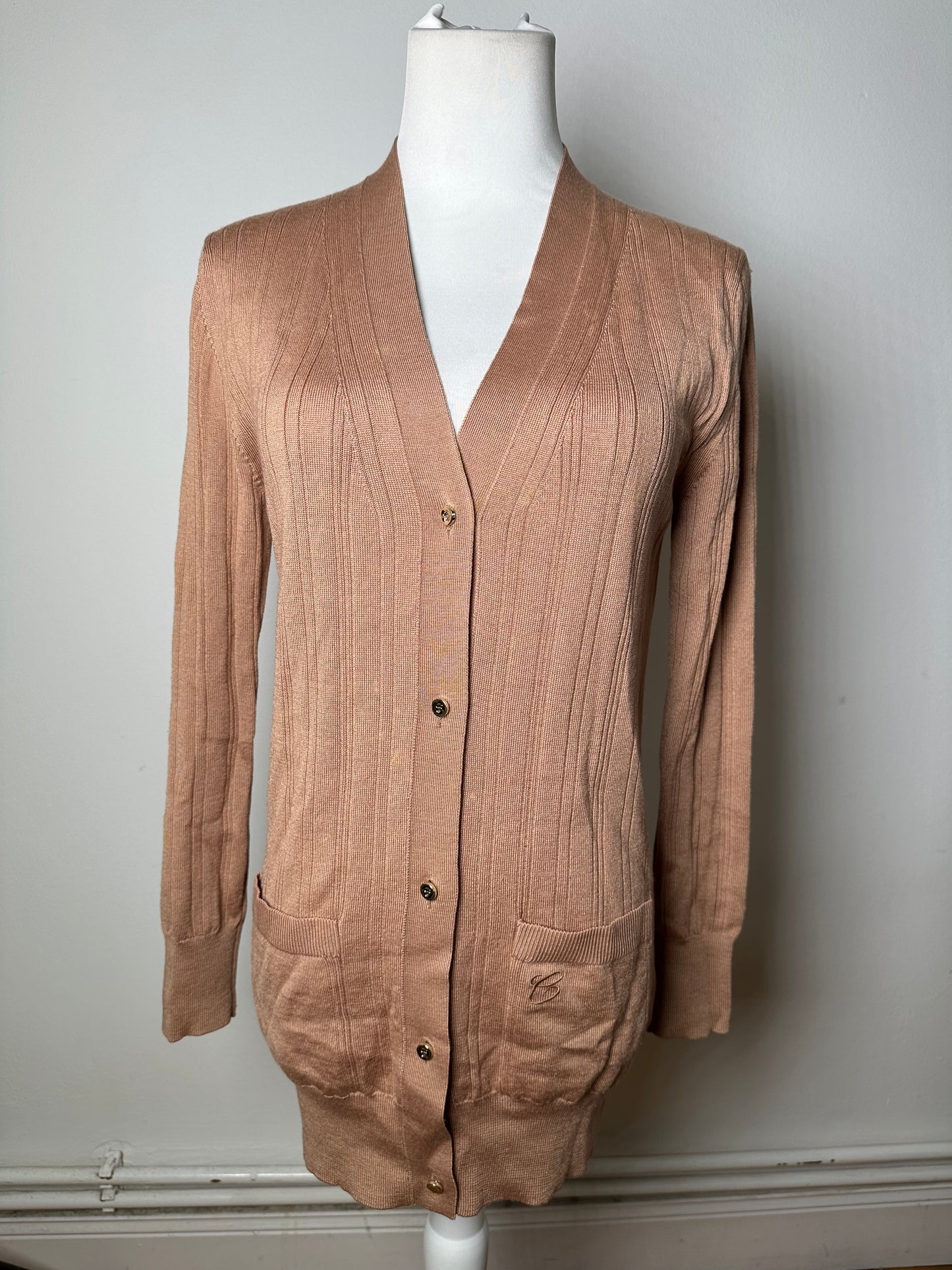Vintage Chloé Viscose Knit Cardigan Soft Pink XXL