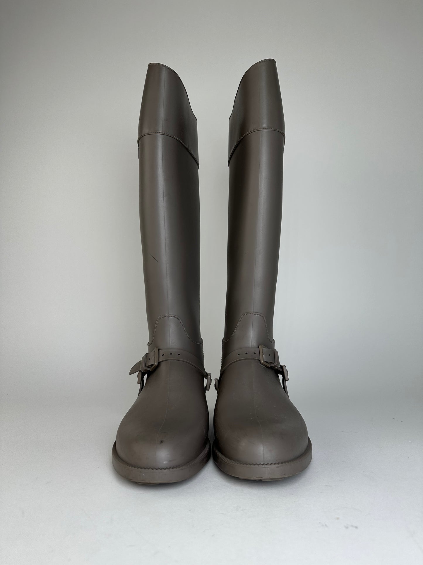 Vintage Givenchy Rubber Riding Boots Taupe EU37