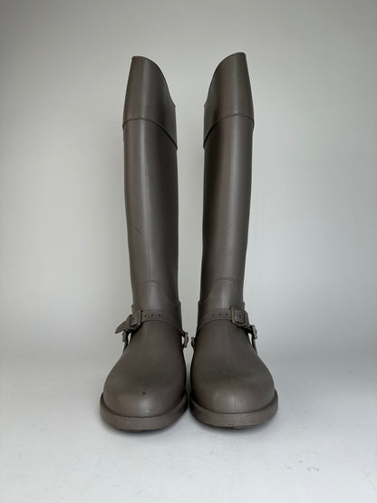 Vintage Givenchy Rubber Riding Boots Taupe EU37