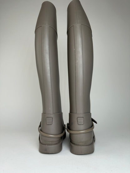 Vintage Givenchy Rubber Riding Boots Taupe EU37