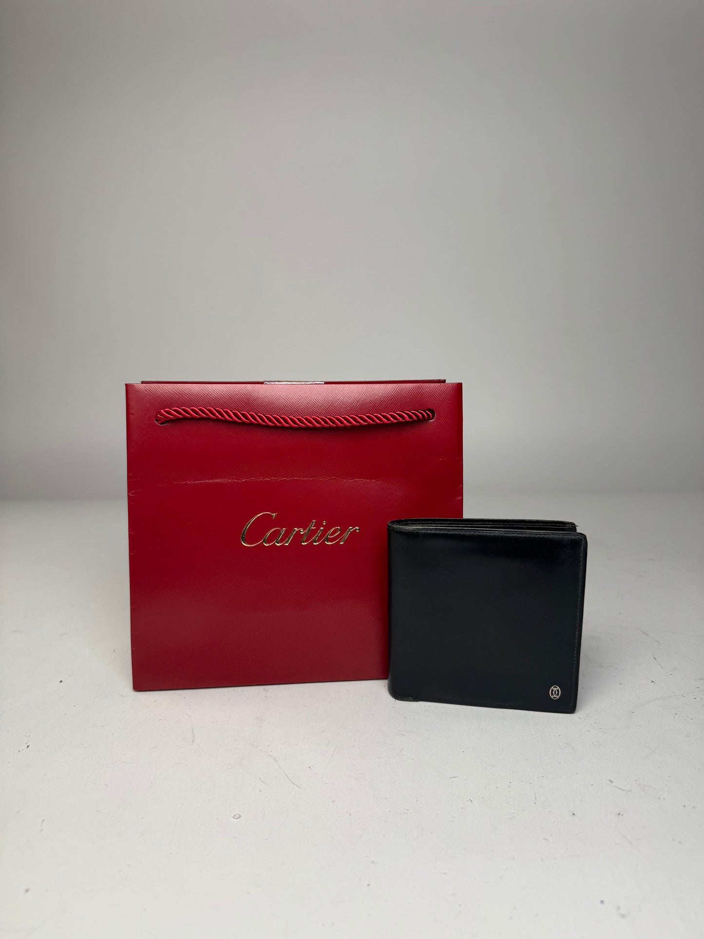 Vintage Cartier Flapable Leather Wallet Black
