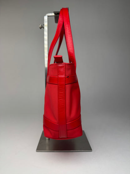 Vintage Courreges Polyester Patent Leather Handbag Red