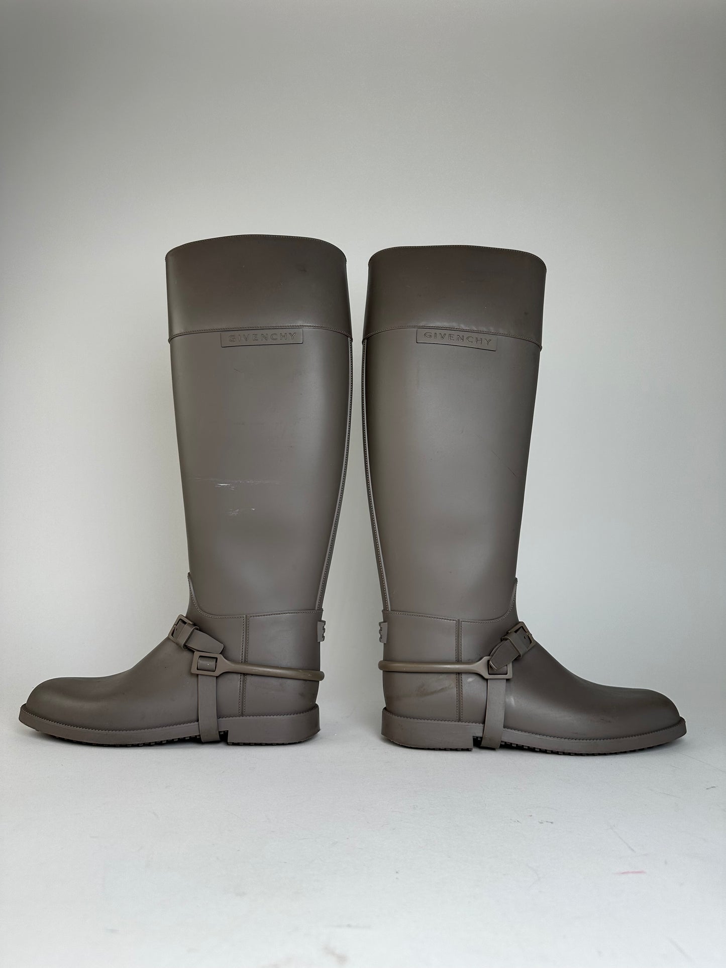 Vintage Givenchy Rubber Riding Boots Taupe EU37