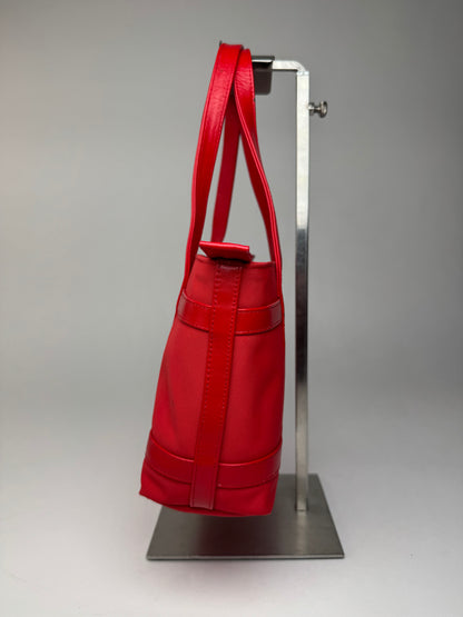 Vintage Courreges Polyester Patent Leather Handbag Red