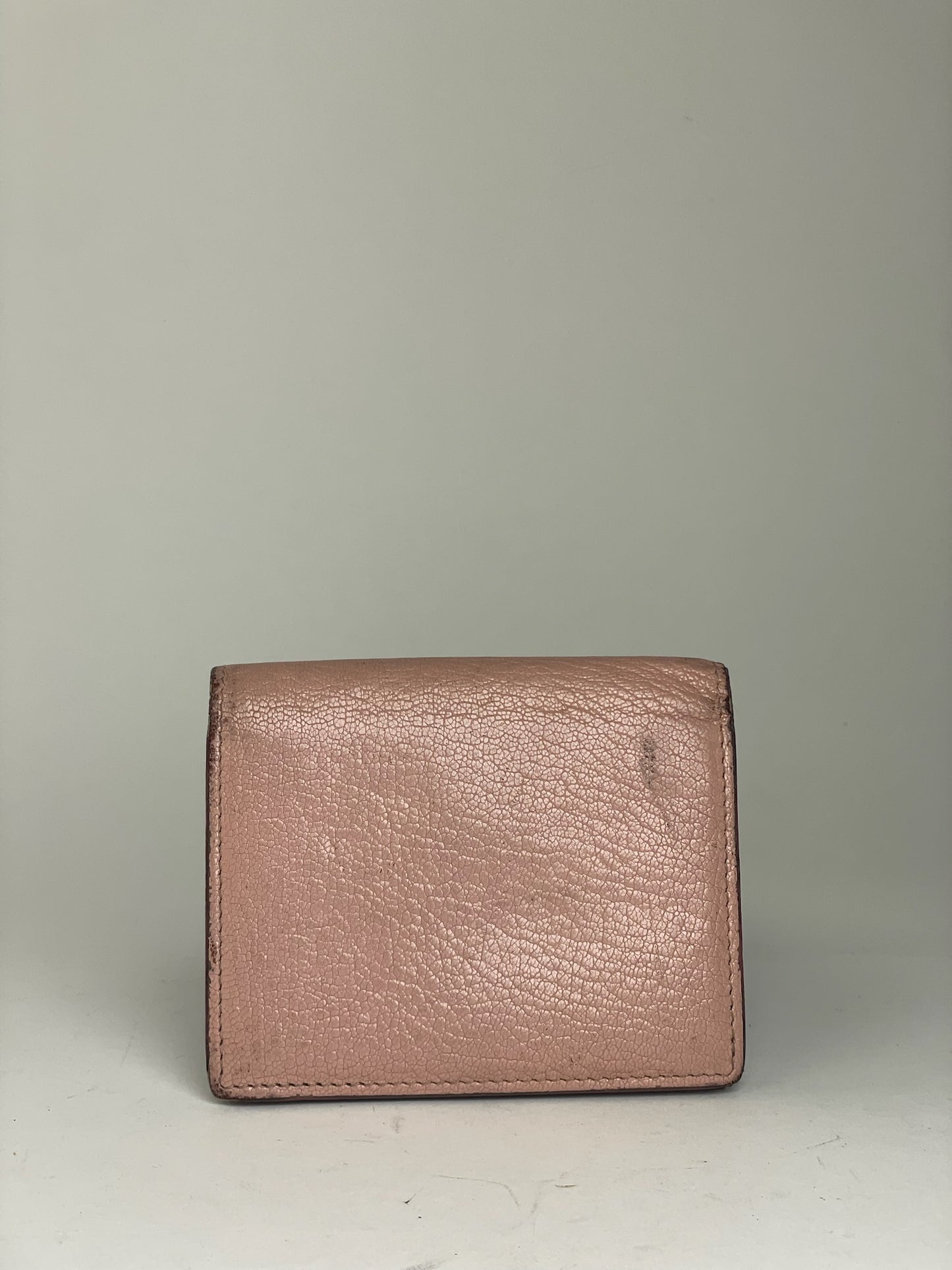 Miu Miu Distressed Leather Wallet Pink