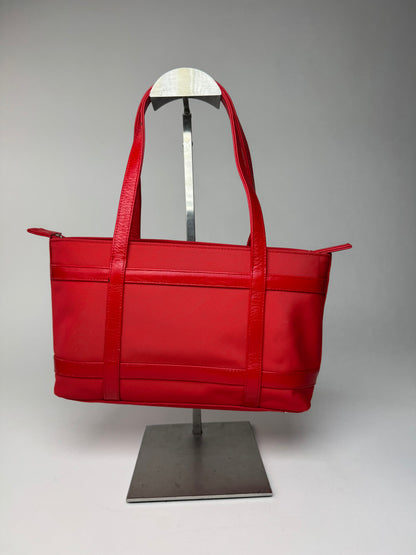 Vintage Courreges Polyester Patent Leather Handbag Red