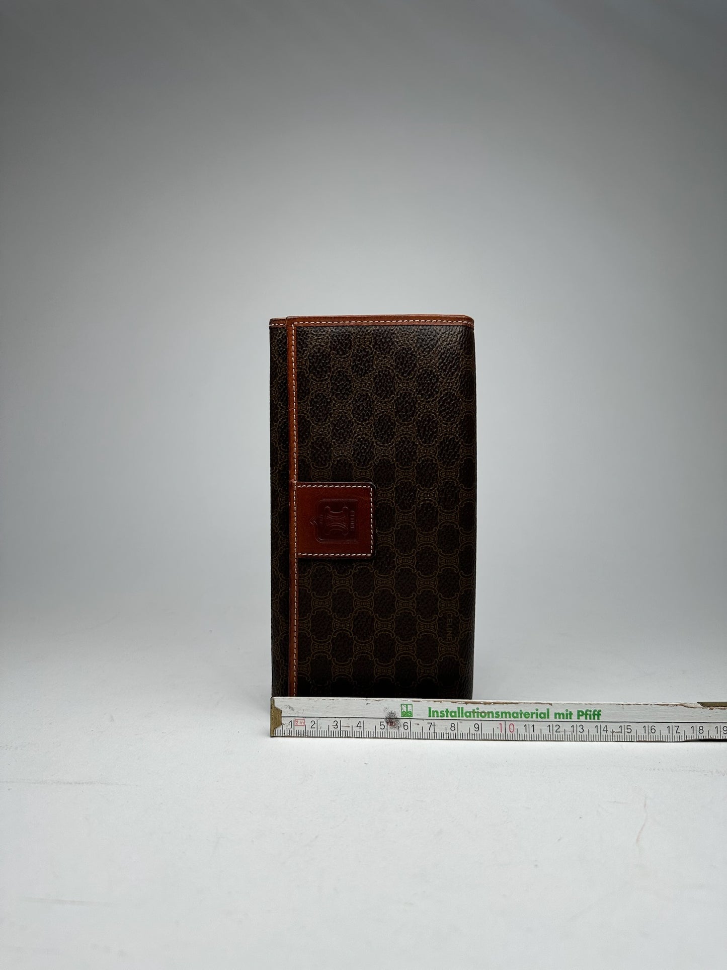 Vintage Celine monogram Leather Wallet Brown