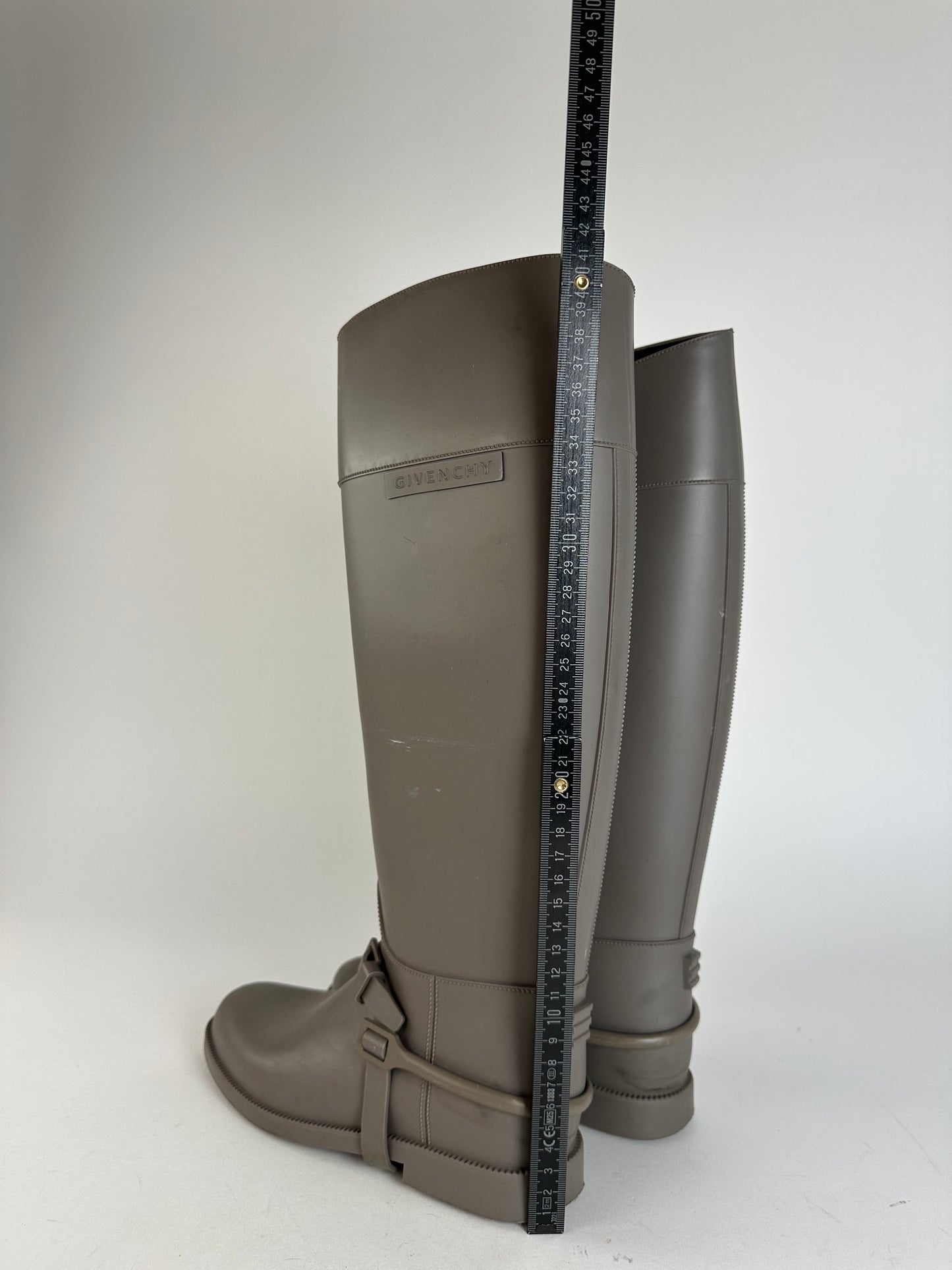 Vintage Givenchy Rubber Riding Boots Taupe EU37