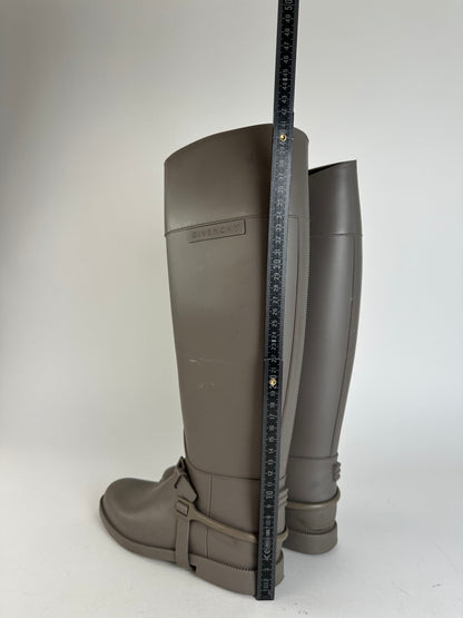 Vintage Givenchy Rubber Riding Boots Taupe EU37