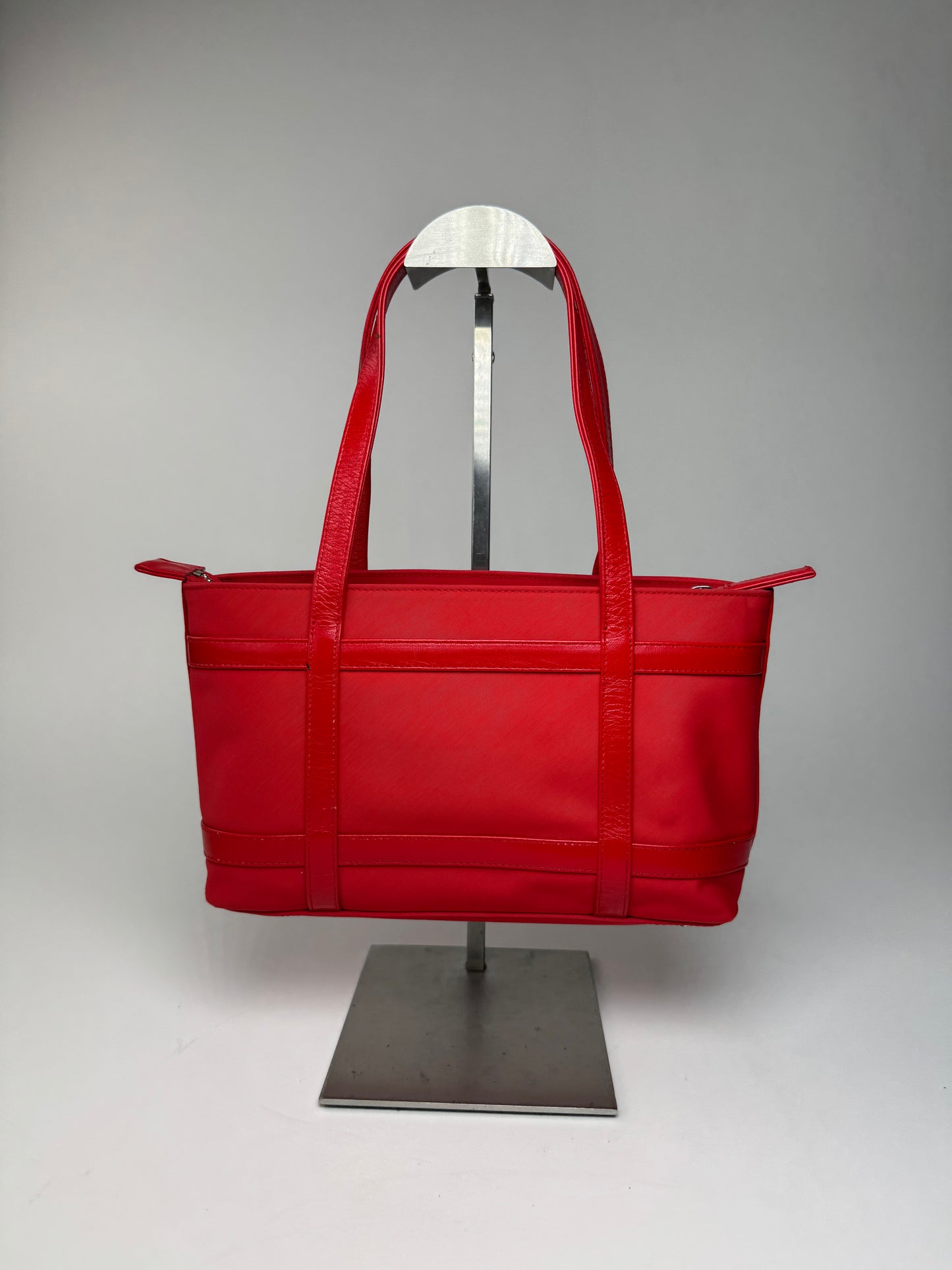 Vintage Courreges Polyester Patent Leather Handbag Red