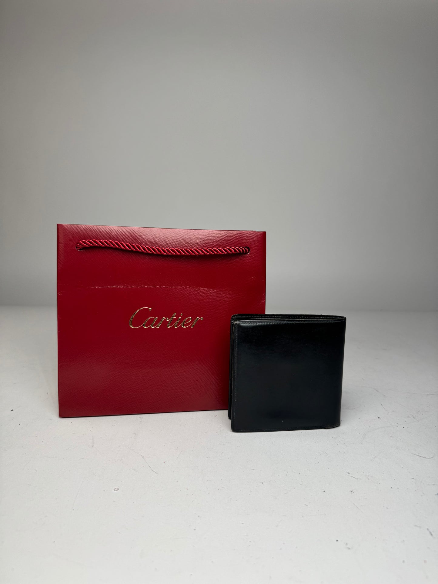 Vintage Cartier Flapable Leather Wallet Black