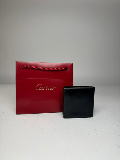 Vintage Cartier Flapable Leather Wallet Black