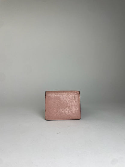 Miu Miu Distressed Leather Wallet Pink