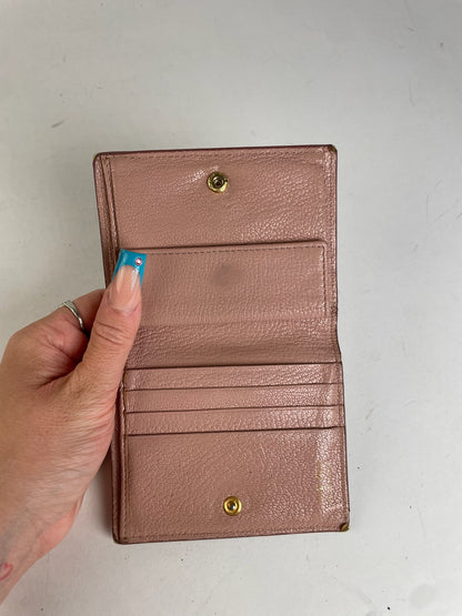 Miu Miu Distressed Leather Wallet Pink