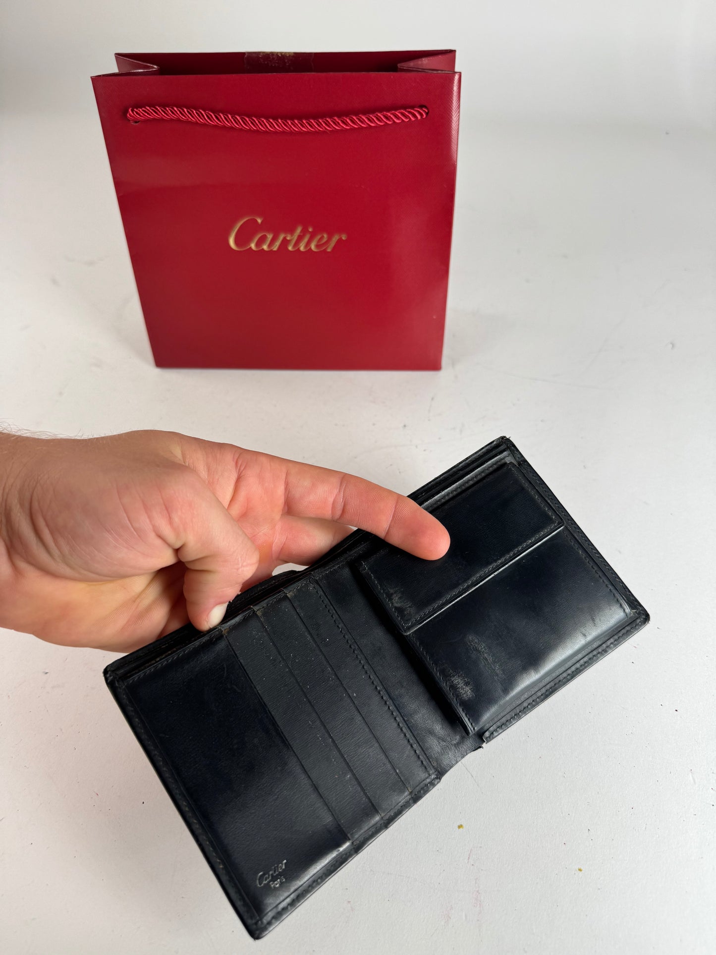 Vintage Cartier Flapable Leather Wallet Black