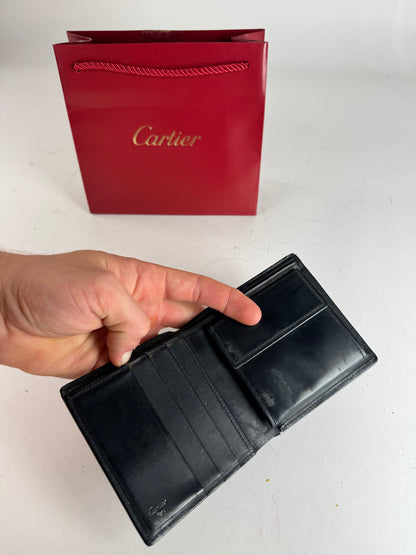 Vintage Cartier Flapable Leather Wallet Black
