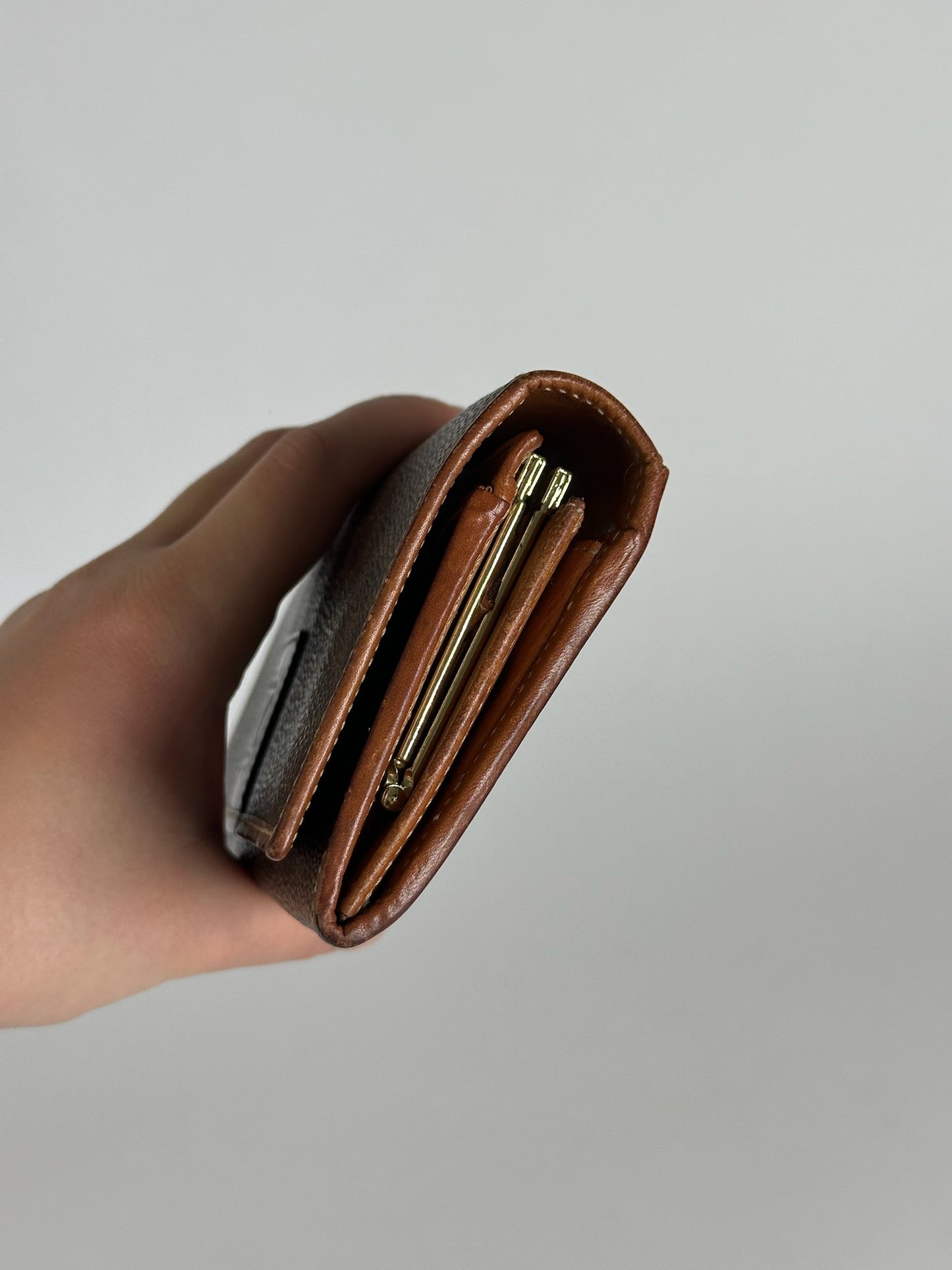 Vintage Celine monogram Leather Wallet Brown