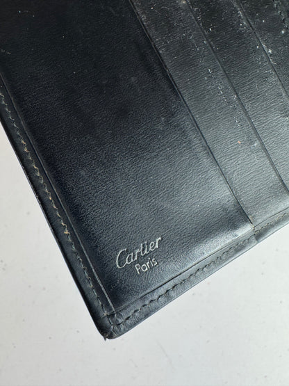 Vintage Cartier Flapable Leather Wallet Black