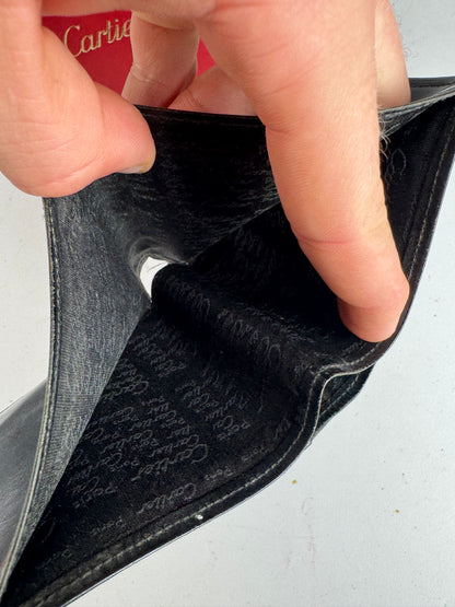Vintage Cartier Flapable Leather Wallet Black