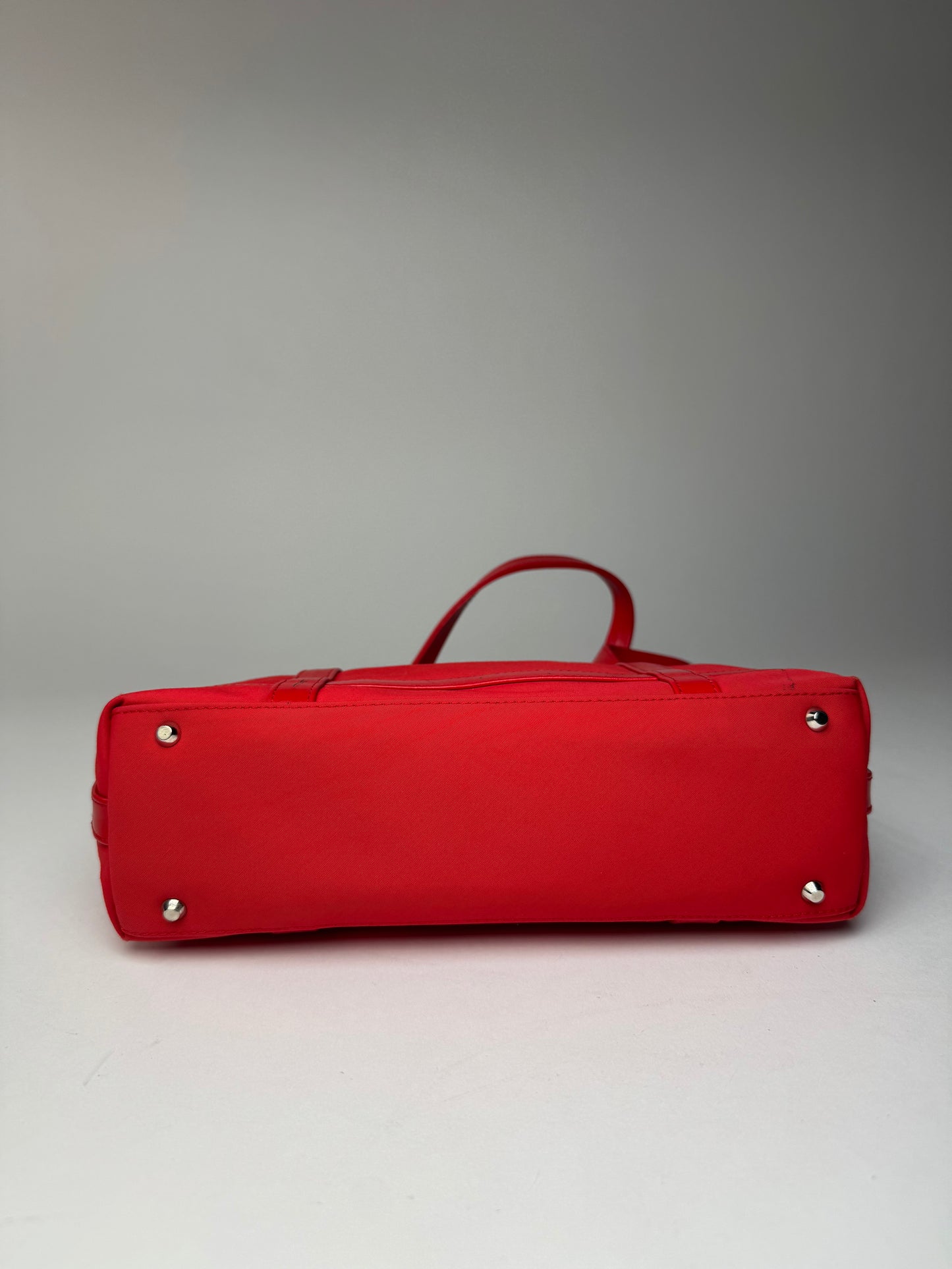 Vintage Courreges Polyester Patent Leather Handbag Red