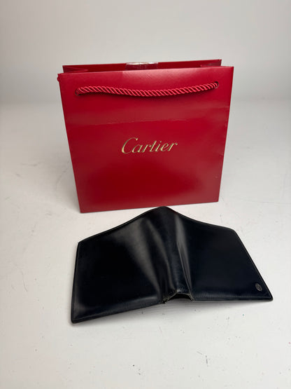 Vintage Cartier Flapable Leather Wallet Black